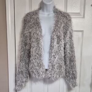 SHEIN Fringe Gray Cardigan Sweater Size Small NWOT